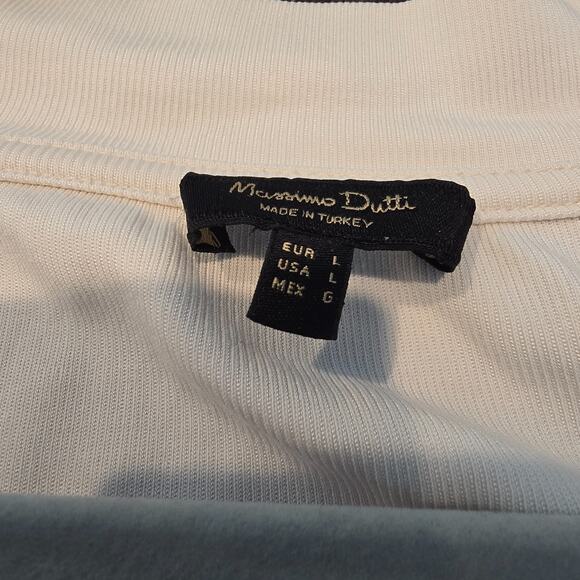 Massimo Dutti Womens Cream Sweater Vest Size L V-Neck Tank Oversized Preppy - Picture 7 of 8